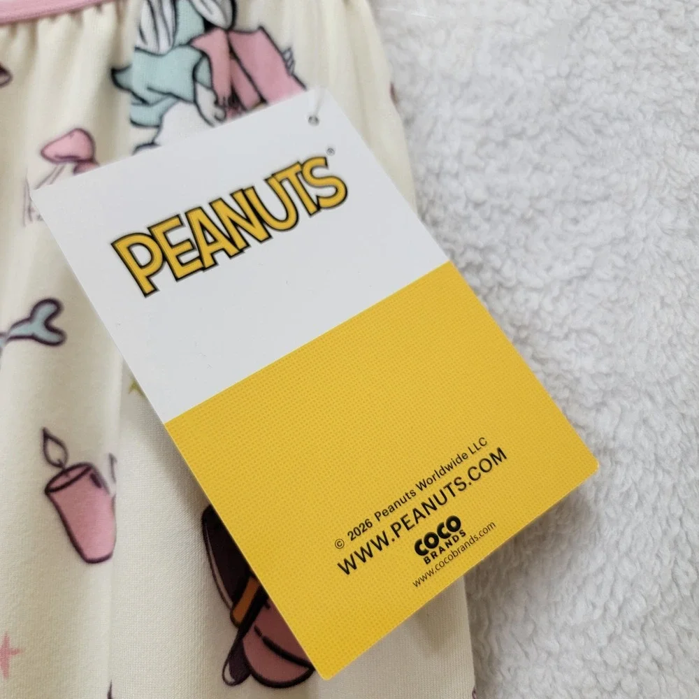 NEW Peanuts Snoopy Woodstock Halloween Wizard Soft Pajama Lounge Pants Cream XL